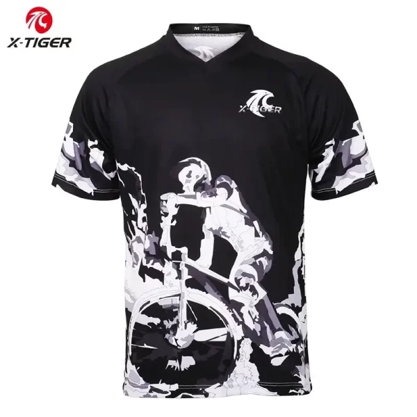 X-Tiger Cycling Jersey Short-sleeved UV-proof Downhill Mountain Bike Riding Suit Breathable Quick-drying DH Off-road Racing Suit 7