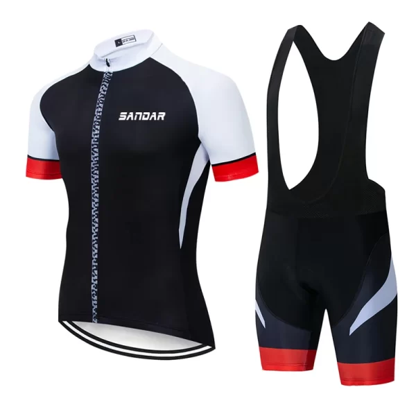 Men's Cycling Jersey Set Short Sleeve Bike Shirt + Pants Breathable Quick-Dry Bicycle Clothing Sportswear 4