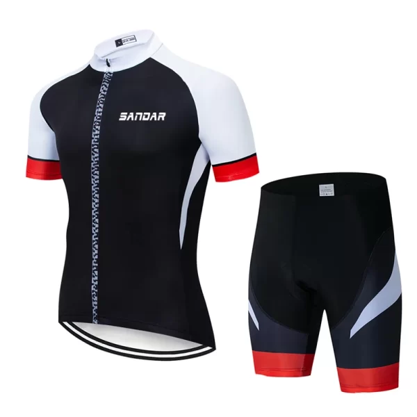 Men's Cycling Jersey Set Short Sleeve Bike Shirt + Pants Breathable Quick-Dry Bicycle Clothing Sportswear 16