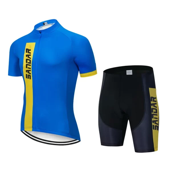 Men's Cycling Jersey Set Short Sleeve Bike Shirt + Pants Breathable Quick-Dry Bicycle Clothing Sportswear 10