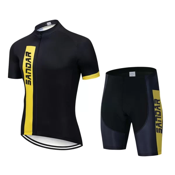 Men's Cycling Jersey Set Short Sleeve Bike Shirt + Pants Breathable Quick-Dry Bicycle Clothing Sportswear 14