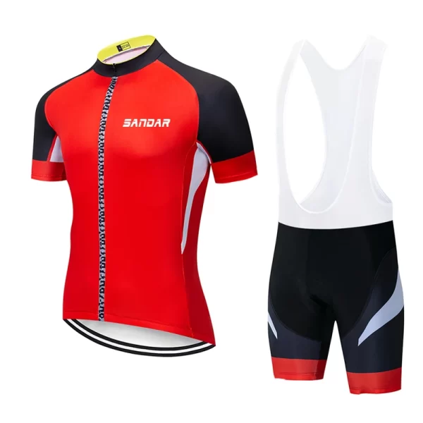 Men's Cycling Jersey Set Short Sleeve Bike Shirt + Pants Breathable Quick-Dry Bicycle Clothing Sportswear 12