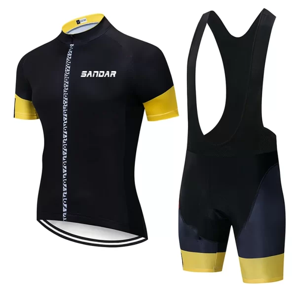 Men's Cycling Jersey Set Short Sleeve Bike Shirt + Pants Breathable Quick-Dry Bicycle Clothing Sportswear 5