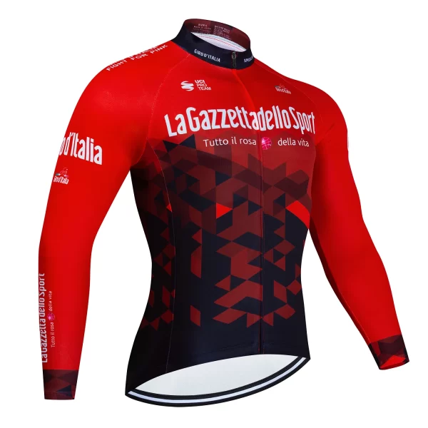 Tour De Italy D'ITALIA Red Cycling Jersey Premium Anti-UV Long Sleeve Sweatshirt Cycling Suit Autumn Quick-Dry Racing Uniform 9