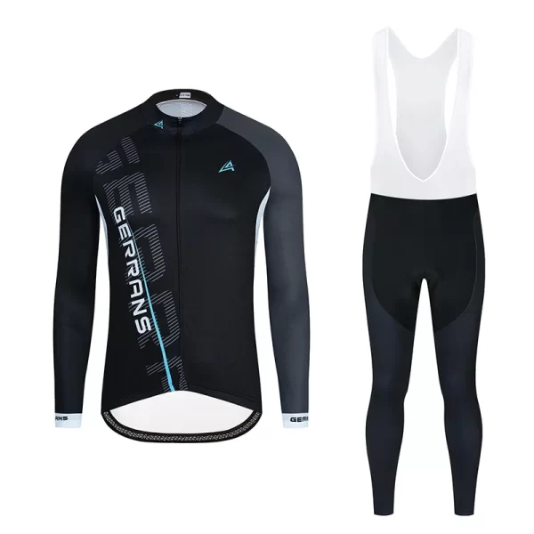 2024 New Thermal Fleece Cycling Jersey Set Winter Long Sleeve MTB Racing Bike Jersey Suit For Men Bib Pants Set Cycling Clothing 3