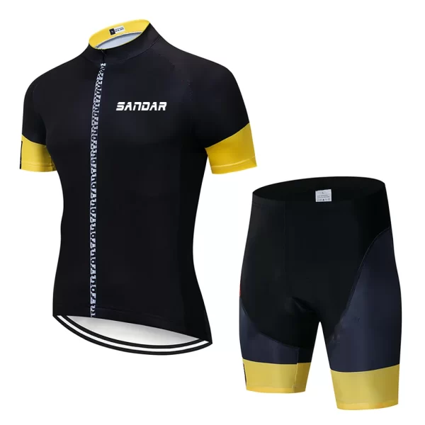 Men's Cycling Jersey Set Short Sleeve Bike Shirt + Pants Breathable Quick-Dry Bicycle Clothing Sportswear 18