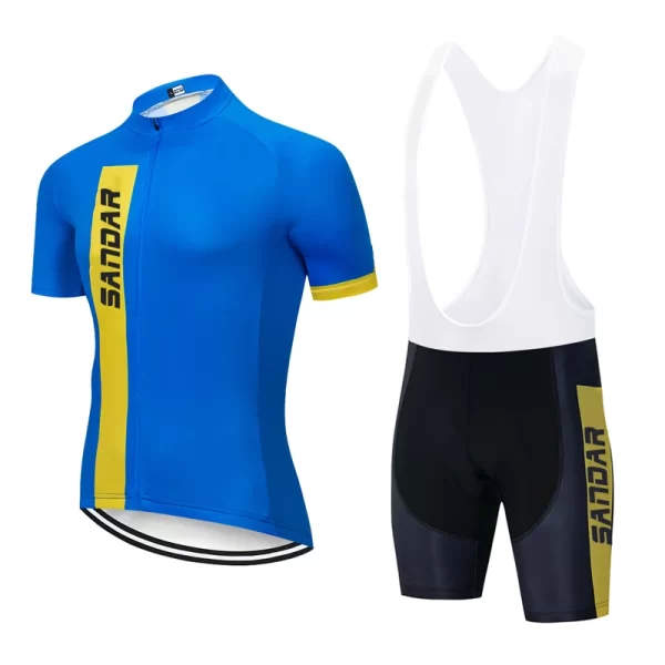 Men's Cycling Jersey Set Short Sleeve Bike Shirt + Pants Breathable Quick-Dry Bicycle Clothing Sportswear 9